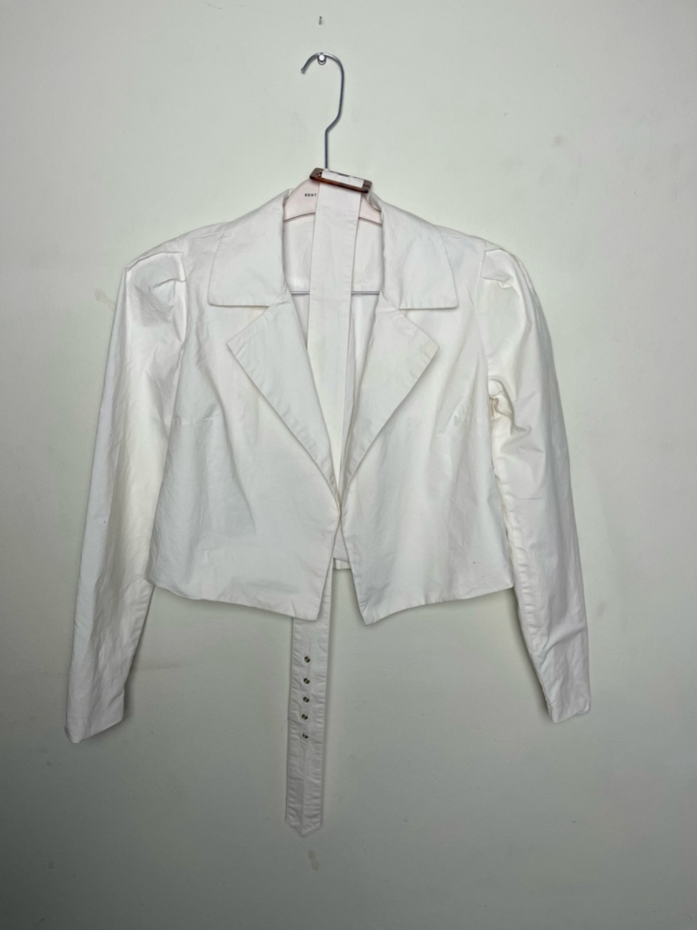 REVOLVE White Cropped Belted Blazer Jacket